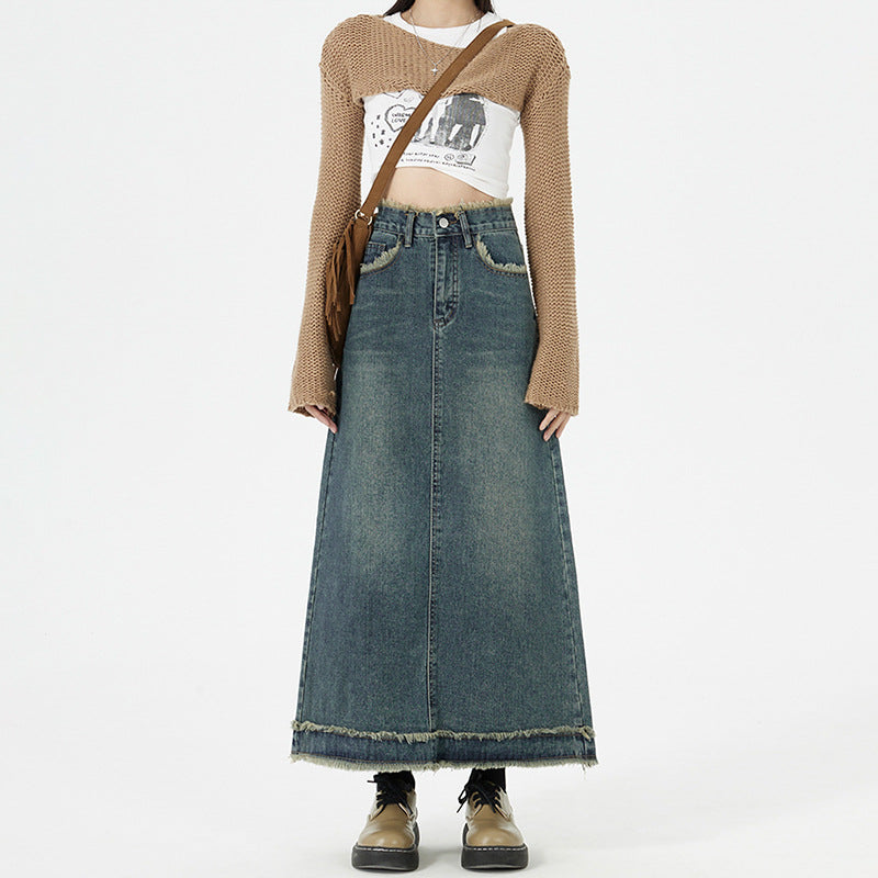 Denim Long Skirt