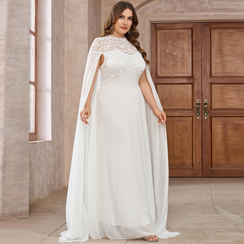 Elegant Chiffon Stitching Cloak Dress