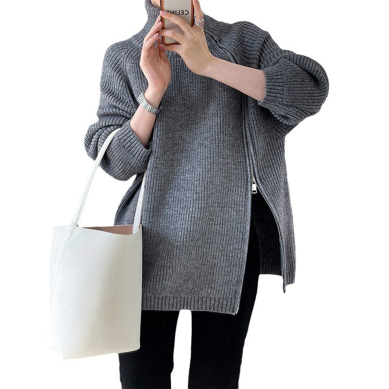 Knitted long sleeve cardigan