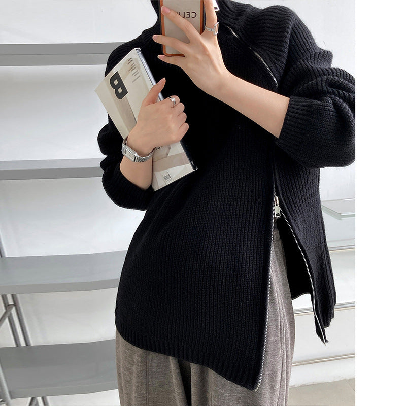 Knitted long sleeve cardigan