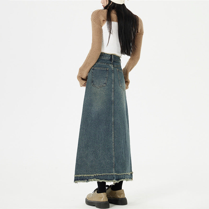 Denim Long Skirt