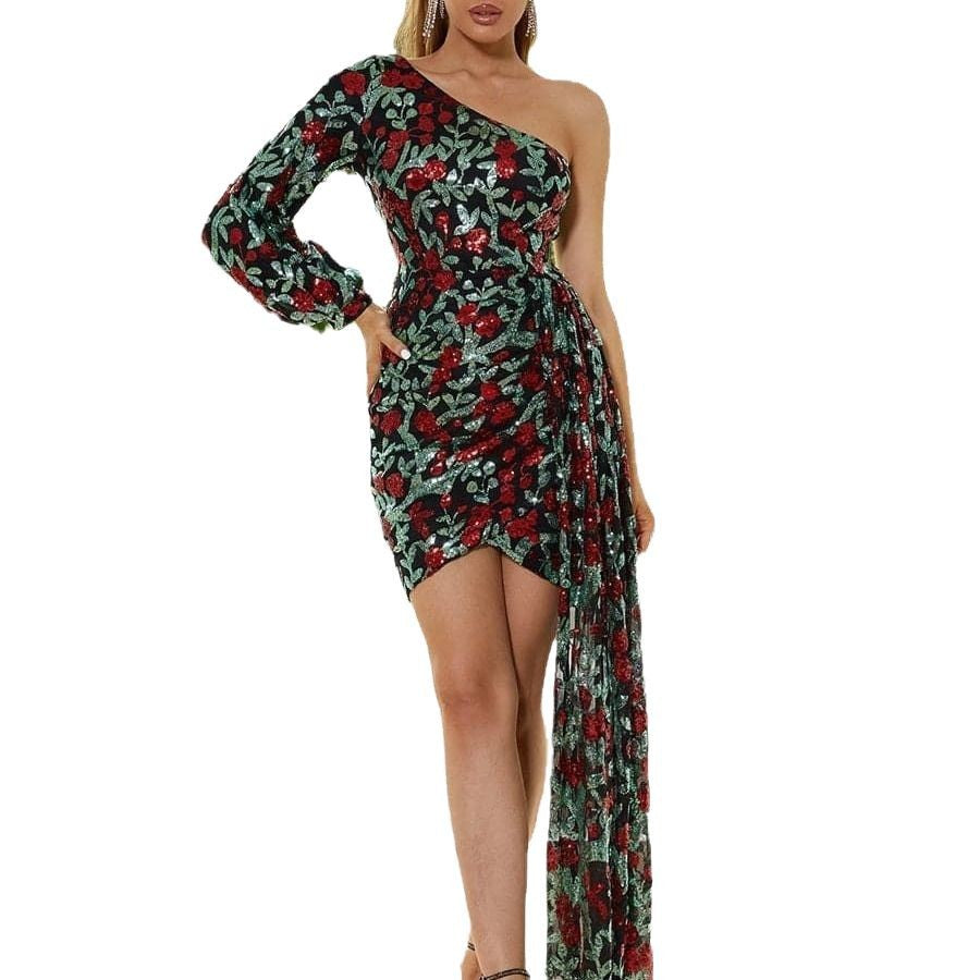 Off-shoulder Banquet Dress