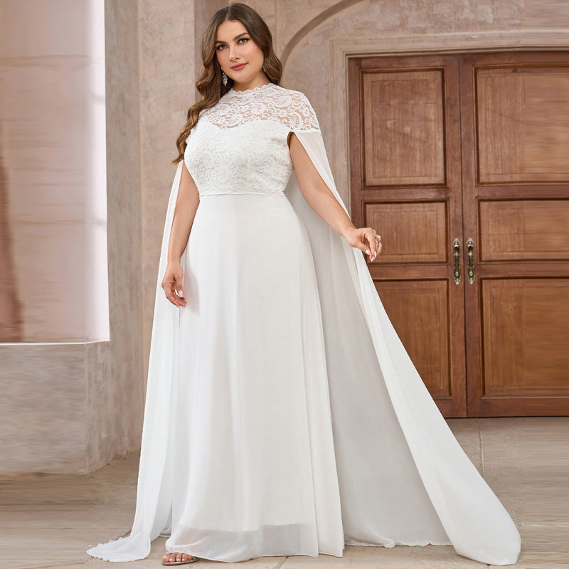 Elegant Chiffon Stitching Cloak Dress