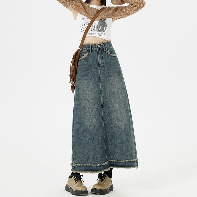 Denim Long Skirt
