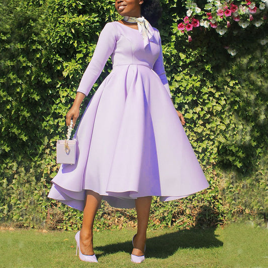 Purple Flare Midi Dress