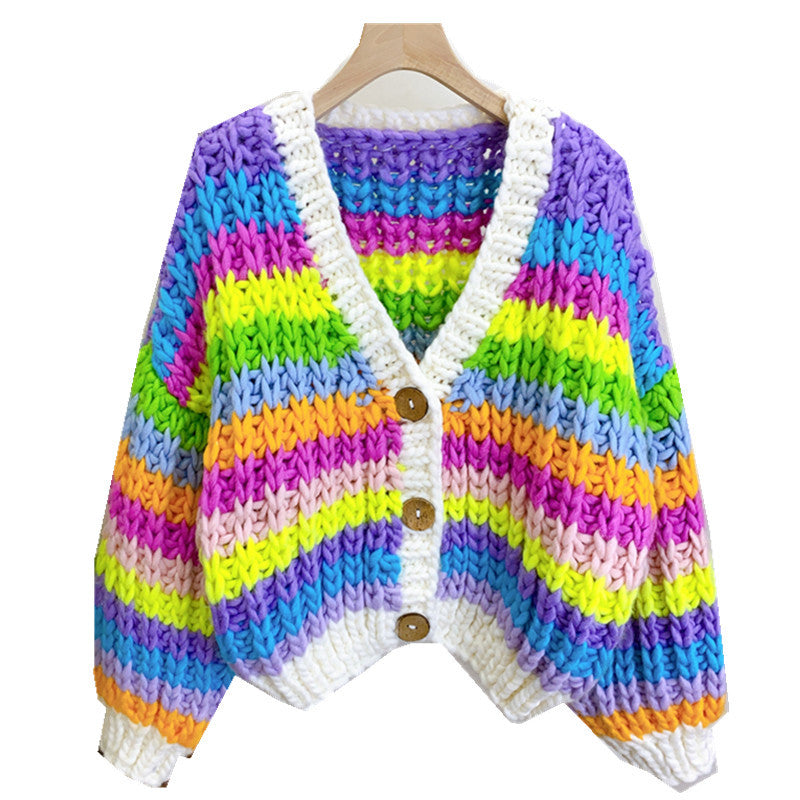 Hand-woven Rainbow Sweater