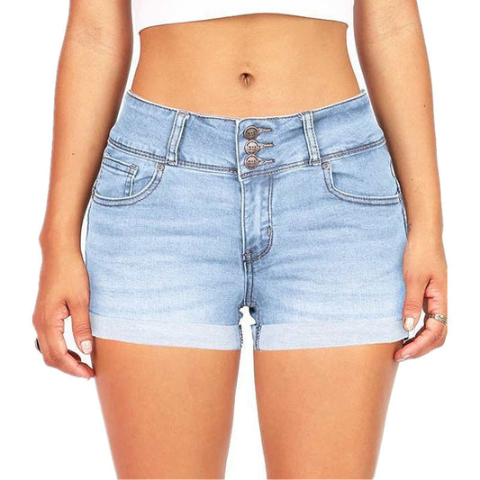 Waist-tight Denim Shorts