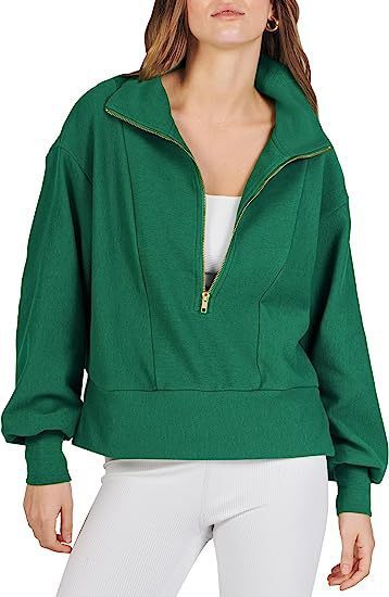 Half Zipper Pullover Long Sleeve Sweater