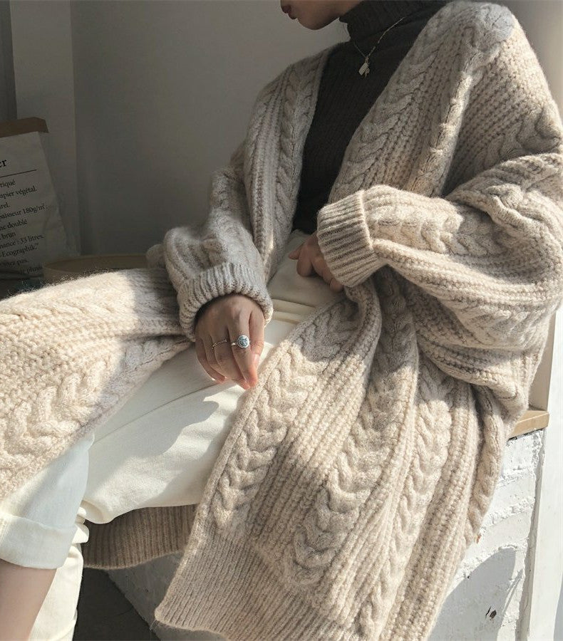 Long-sleeved Knit Cardigan Jacket