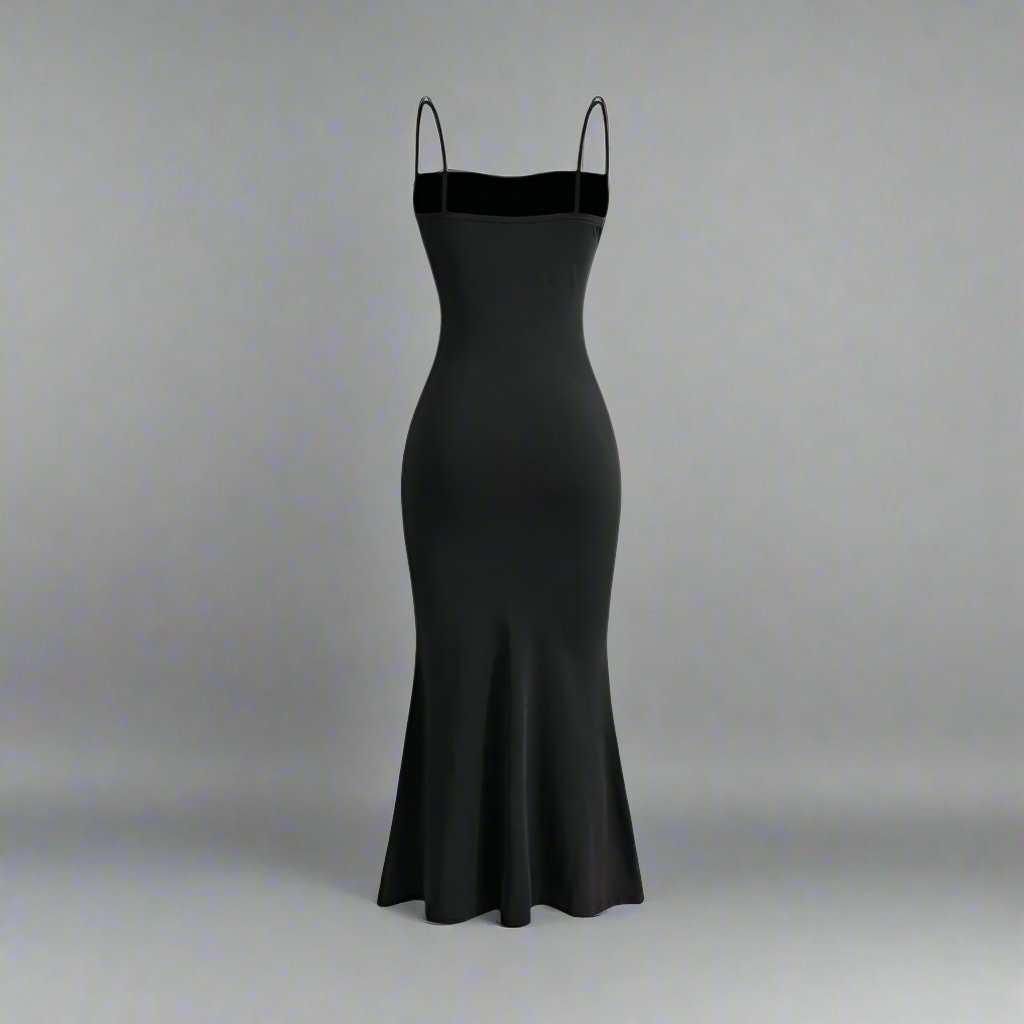 Black Collarless Sheath Dress