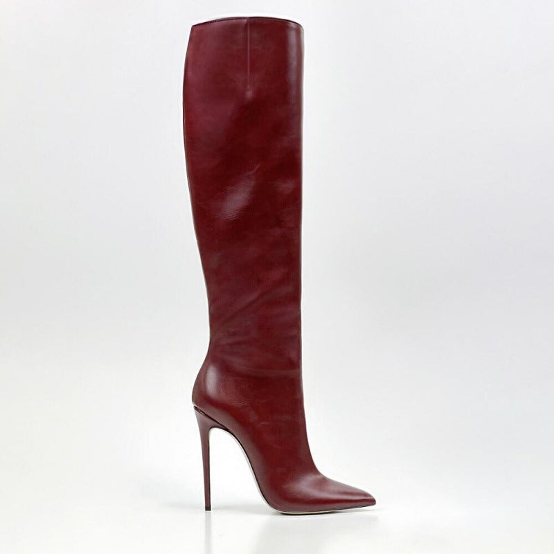 Pointed Toe Stiletto Heel High Leg Boot