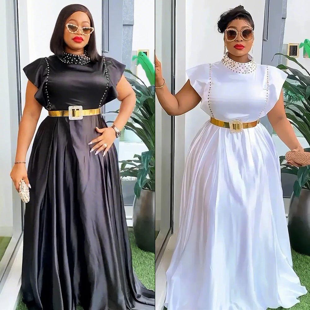 Rhinestone High Waist Dress