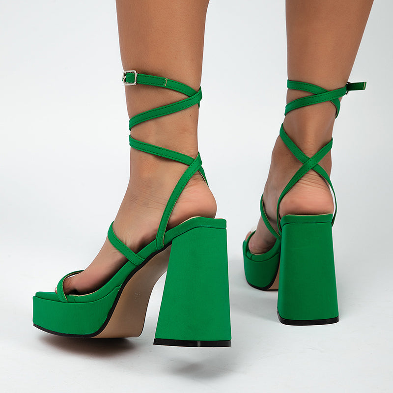 Strap Chunky High Heel