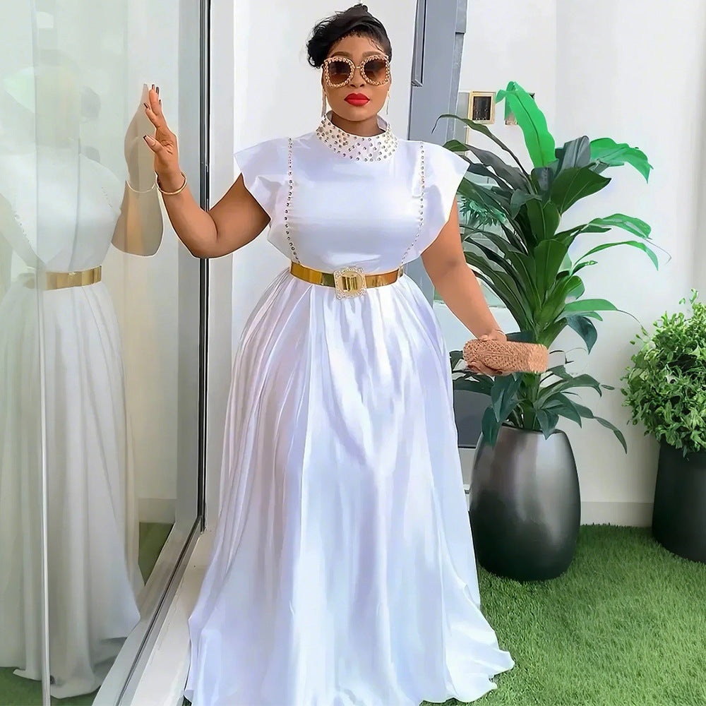 Rhinestone High Waist Dress