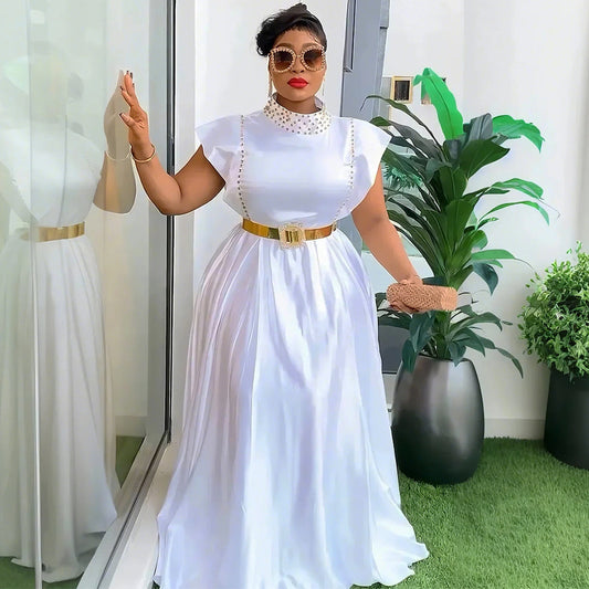 Rhinestone High Waist Dress