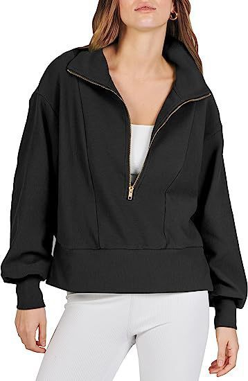 Half Zipper Pullover Long Sleeve Sweater