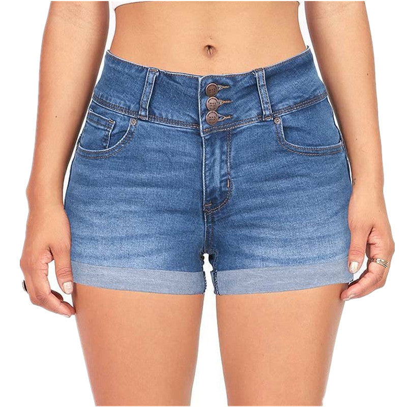 Waist-tight Denim Shorts