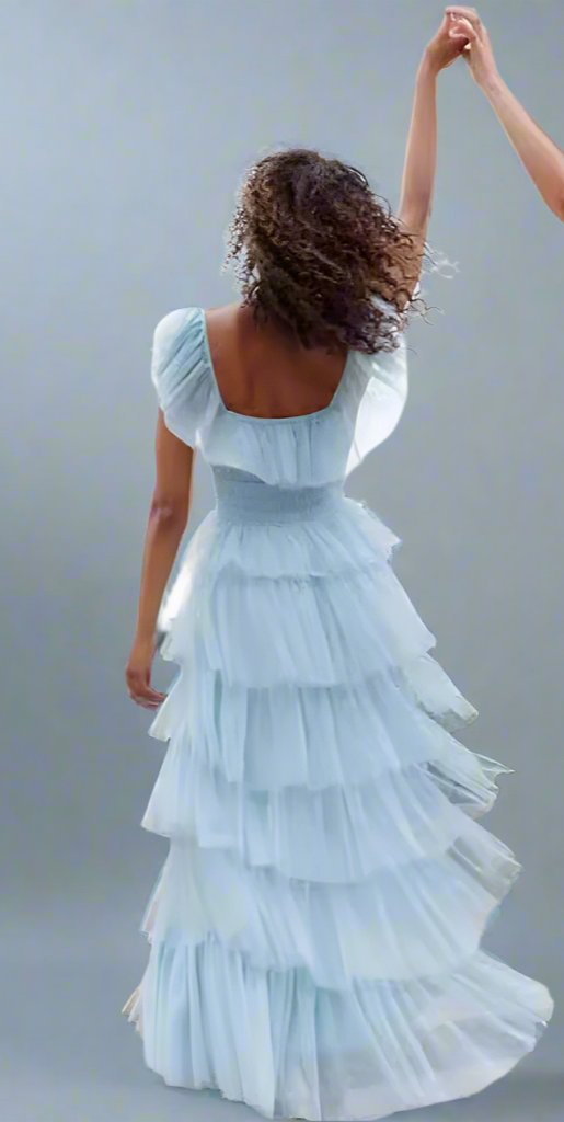 Sky Blue Fluffy Dress