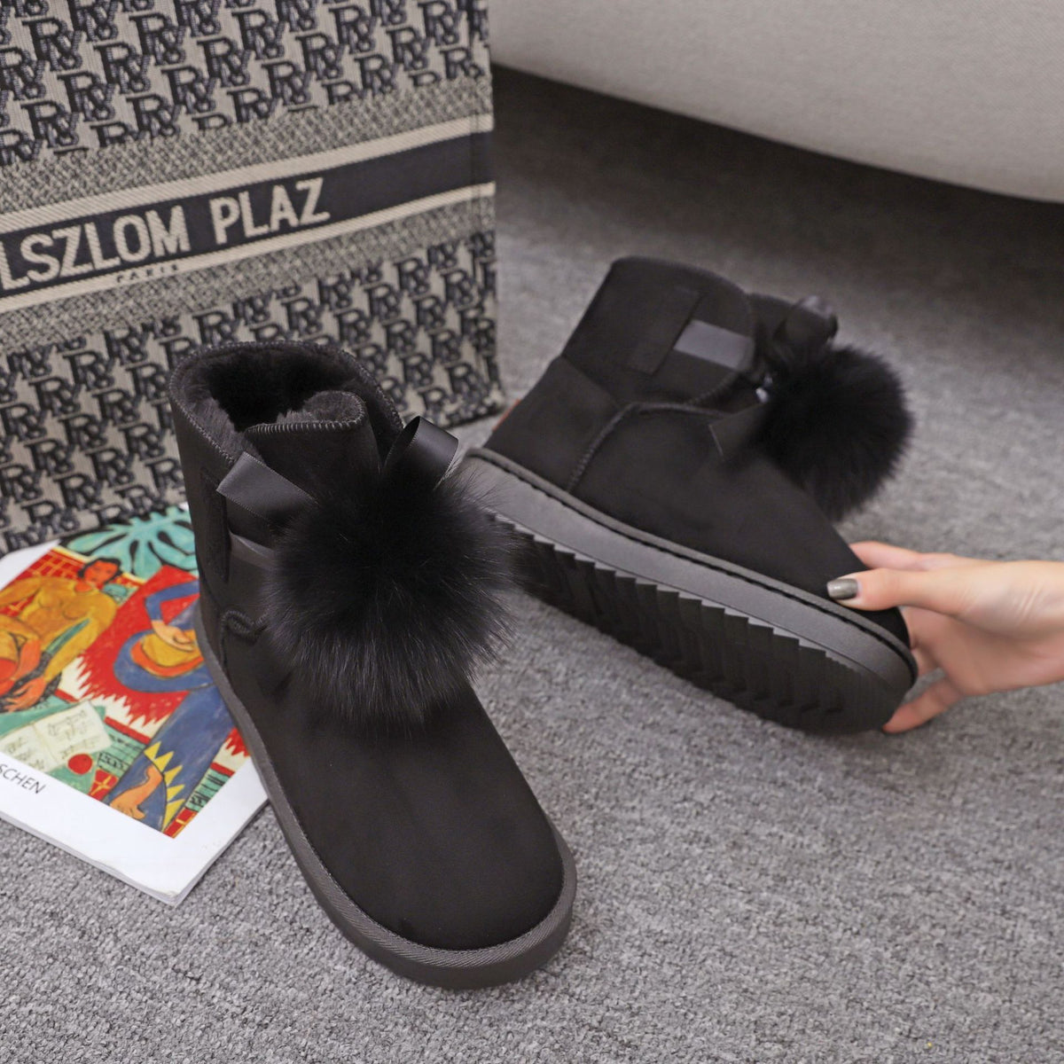 Cotton Flat Boots