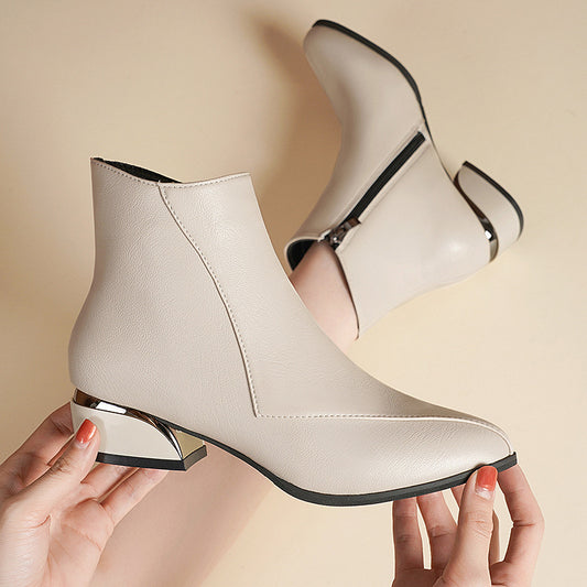 Short Chunky Heel Martin Boots