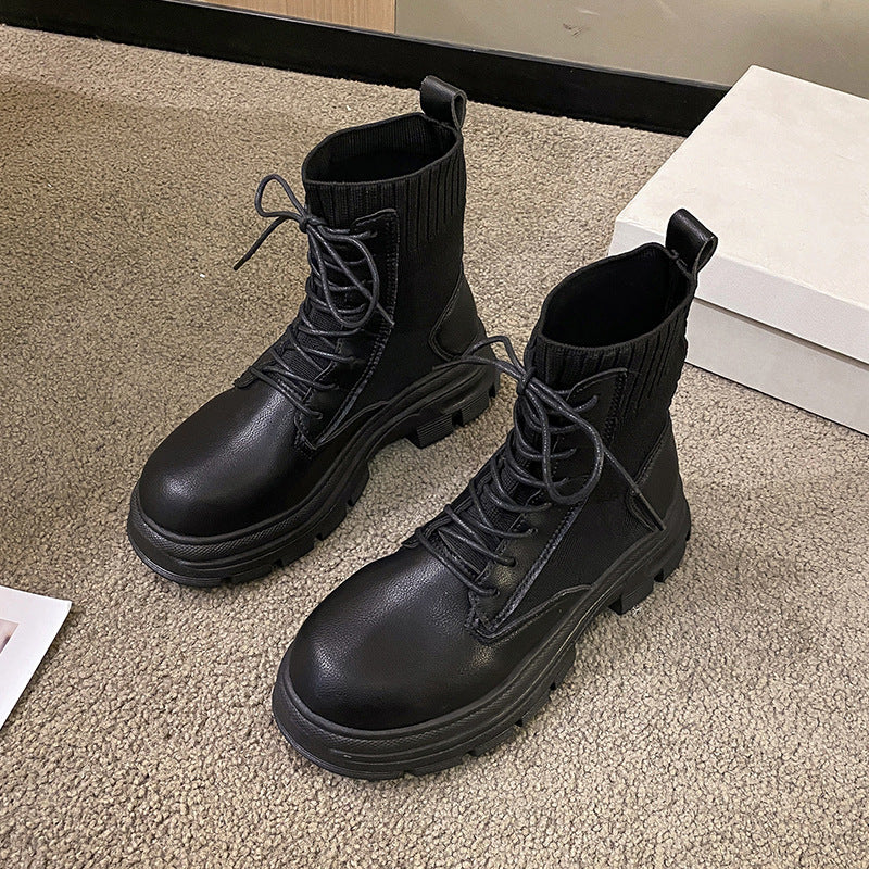 Round Head Lace-up Martin Boots