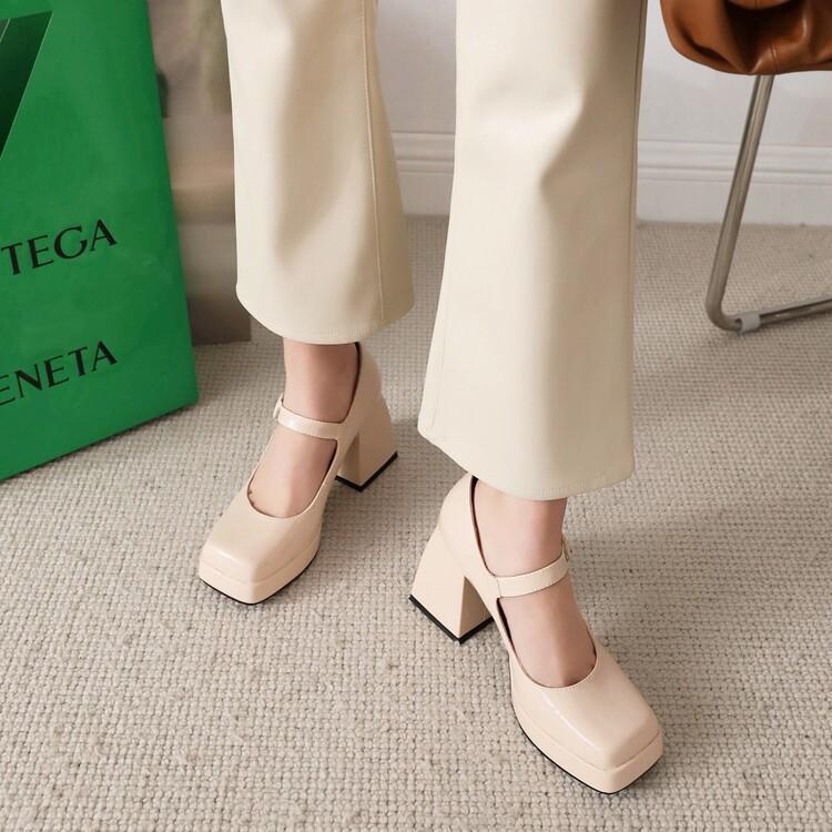 Retro Leather High Heels