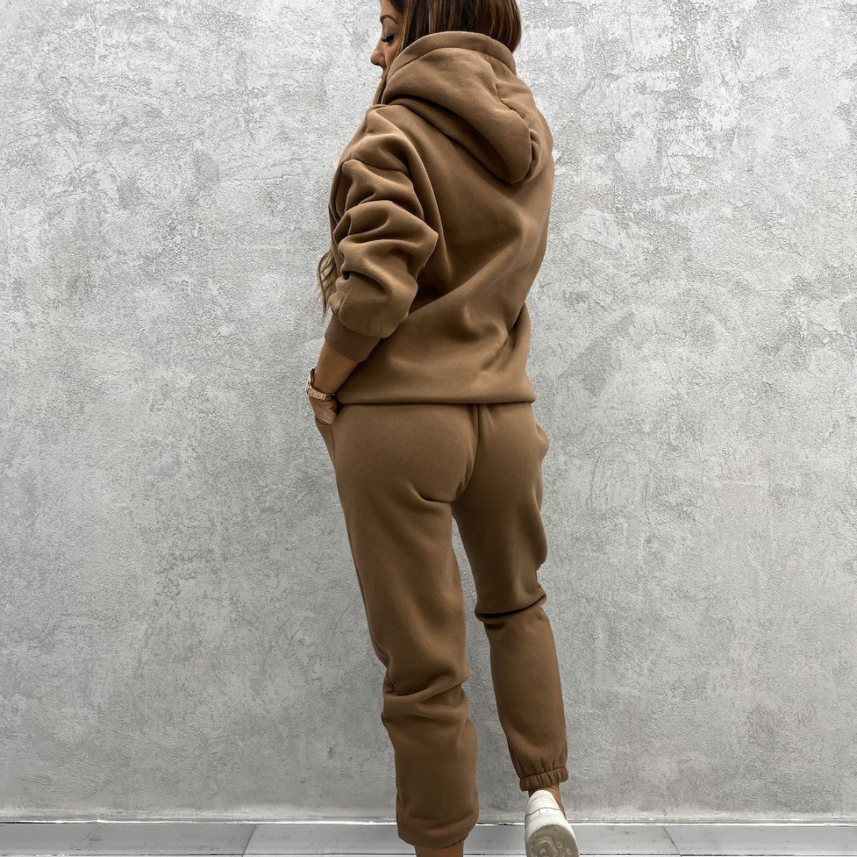 Cotton Blended Hooded Sweater Suit