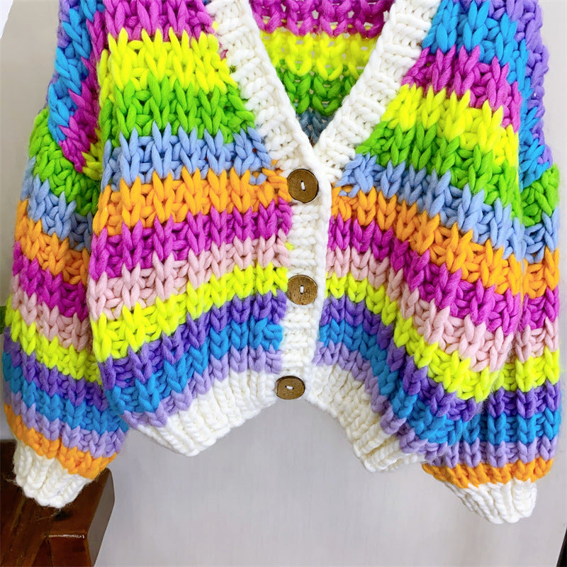 Hand-woven Rainbow Sweater